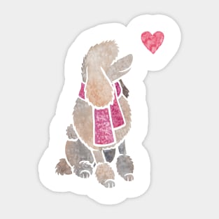 Watercolour Poodle Sticker